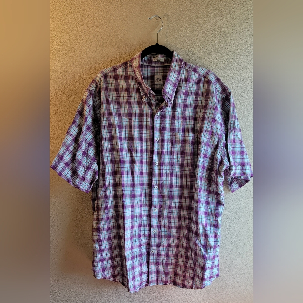 Peter Millar short sleeve button-up shirt mens XL